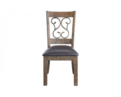 ACME - Raphaela Side Chair (Set-2) in Black/Weathered Cherry