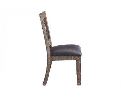 ACME - Raphaela Side Chair (Set-2) in Black/Weathered Cherry