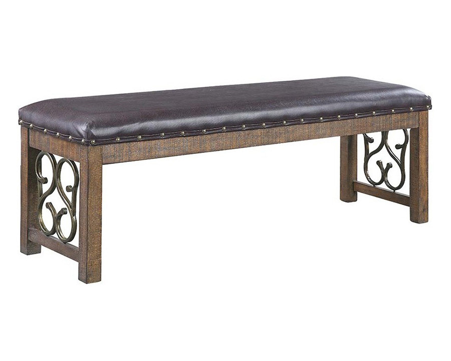 ACME - Raphaela Bench in Black/Weathered Cherry