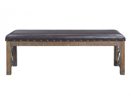 ACME - Raphaela Bench in Black/Weathered Cherry