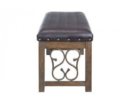 ACME - Raphaela Bench in Black/Weathered Cherry