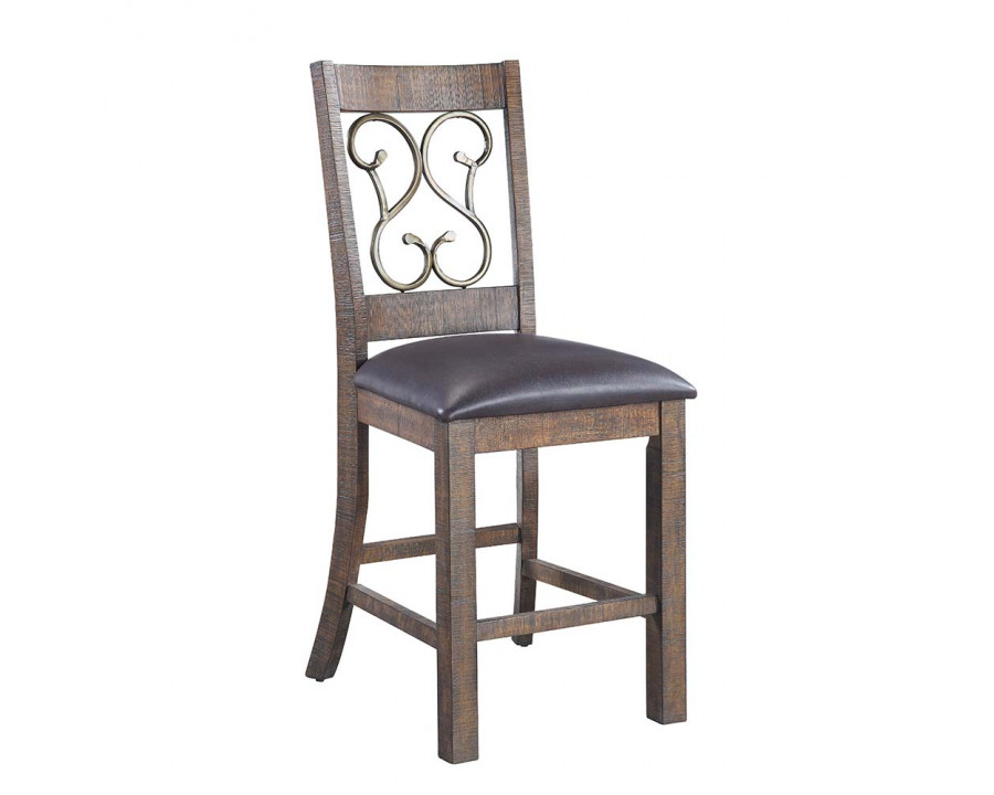 ACME - Raphaela Counter Height Chair (Set of 2) in Black/Weathered Cherry