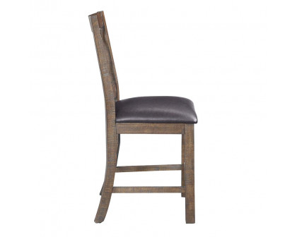 ACME - Raphaela Counter Height Chair (Set of 2) in Black/Weathered Cherry