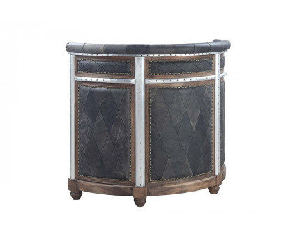 ACME - Rahma Bar Table in Antique Ebony/Aluminum