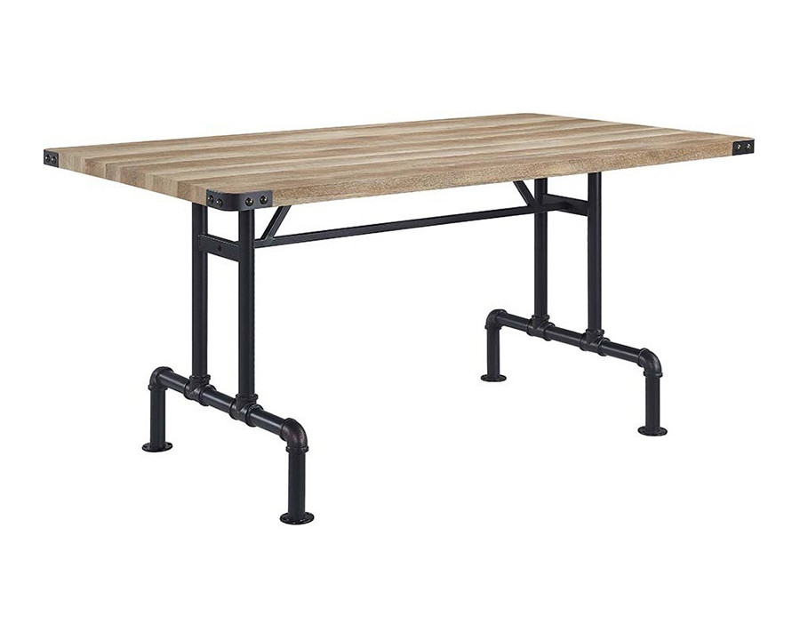 ACME - Edina Dining Table in Oak/Sandy Black