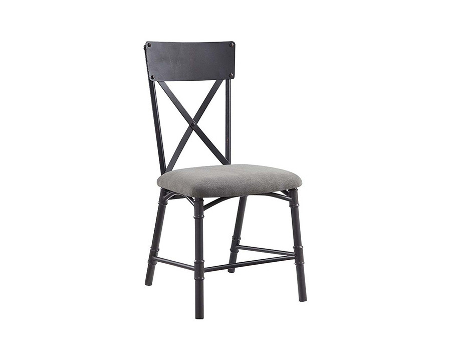 ACME - Edina Side Chair (Set-2) in Gray/Oak/Sandy Black