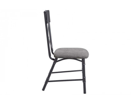 ACME - Edina Side Chair (Set-2) in Gray/Oak/Sandy Black