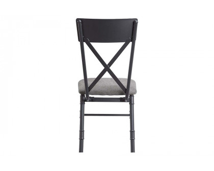 ACME - Edina Side Chair (Set-2) in Gray/Oak/Sandy Black