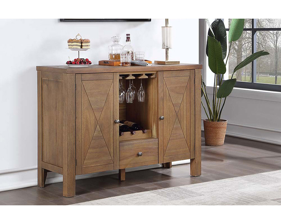 ACME - Pascaline Server in Gray/Rustic Brown/Oak