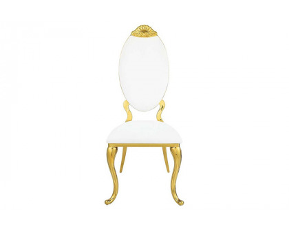 ACME - Fallon Side Chair(Set-2) in White/Mirrored Gold