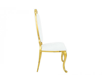 ACME - Fallon Side Chair(Set-2) in White/Mirrored Gold