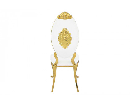 ACME - Fallon Side Chair(Set-2) in White/Mirrored Gold