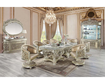 ACME - Sorina Dining Table in Antique Gold