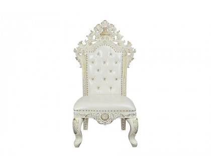 ACME - Adara Side Chair (Set-2) in Pearl White/Antique White