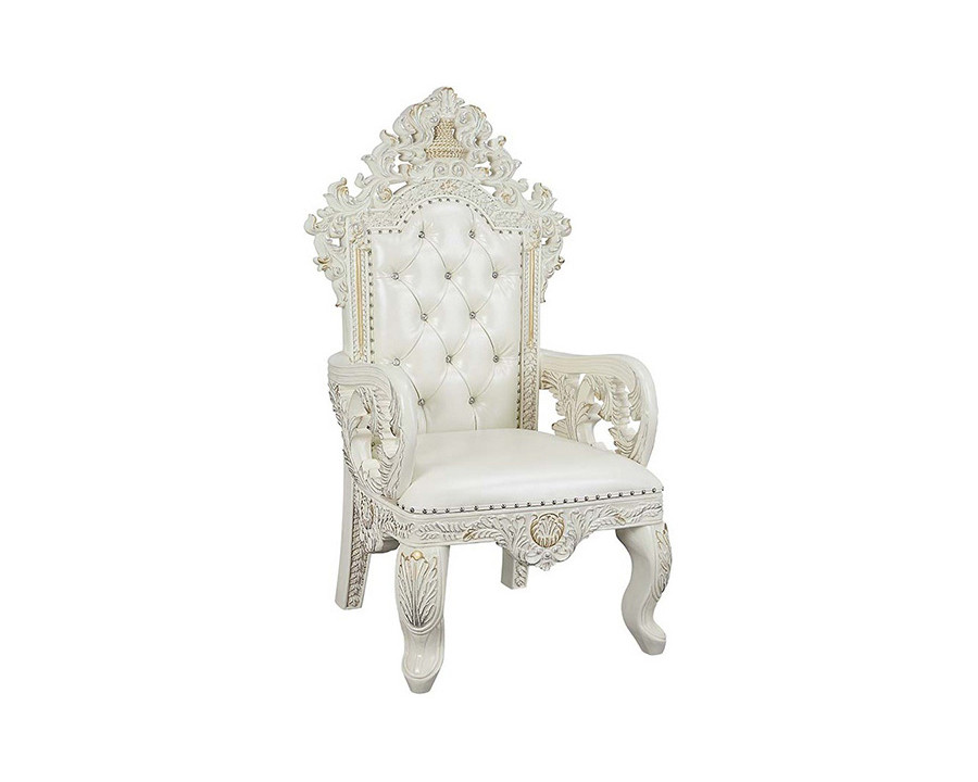 ACME - Adara Arm Chair (Set-2) in Pearl White/Antique White