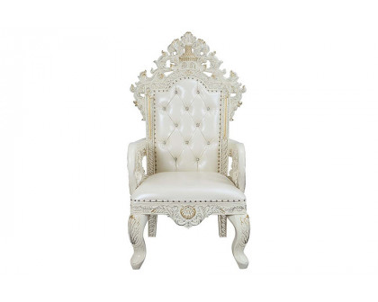 ACME - Adara Arm Chair (Set-2) in Pearl White/Antique White