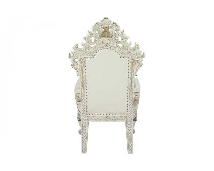 ACME - Adara Arm Chair (Set-2) in Pearl White/Antique White