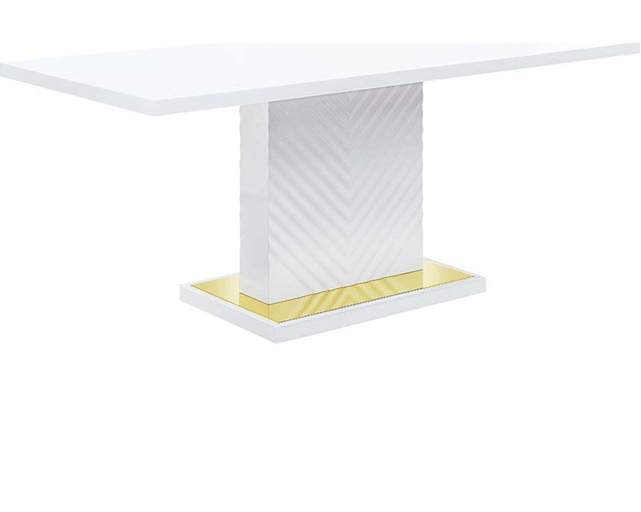 ACME Gaines Dining Table - White High Gloss Finish