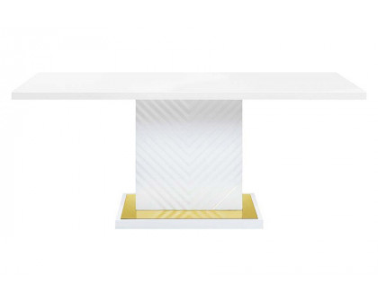 ACME Gaines Dining Table - White High Gloss Finish