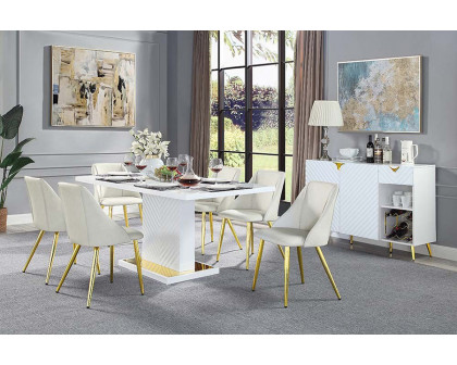 ACME Gaines Dining Table - White High Gloss Finish