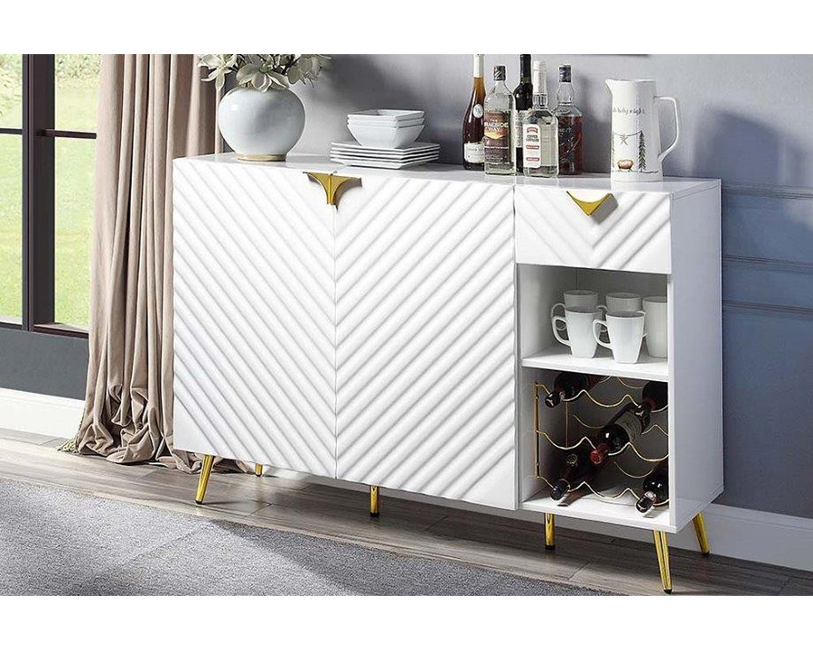 ACME Gaines Server - White High Gloss Finish