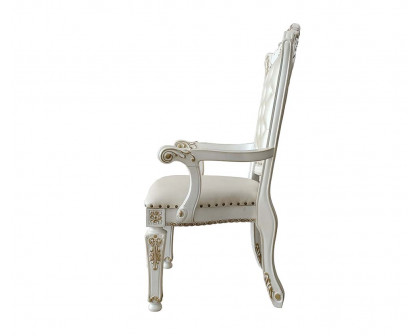 ACME Vendome Arm Chair(Set-2) - Antique Pearl