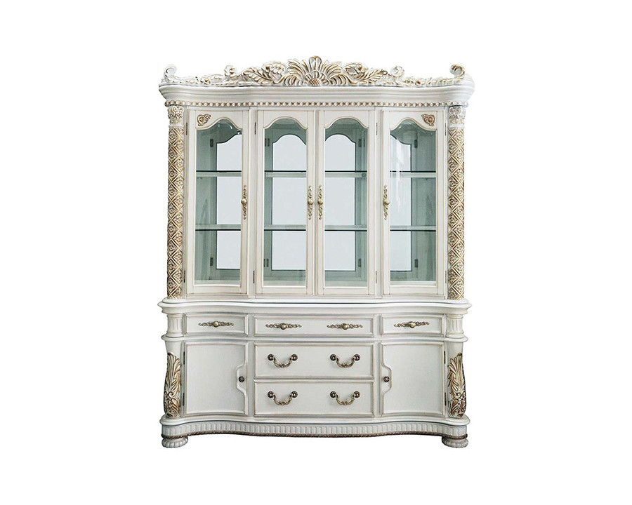 ACME - Vendome Buffet & Hutch in Antique Pearl