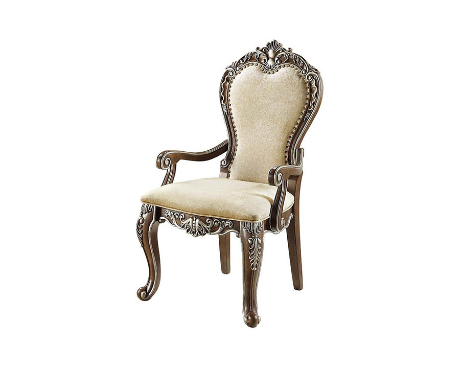 ACME - Latisha Arm Chair (Set-2) in Antique Oak