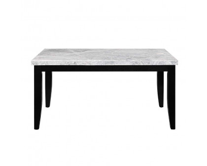 ACME - Hussein Dining Table with Marble Top in Natural Marble Top/Black