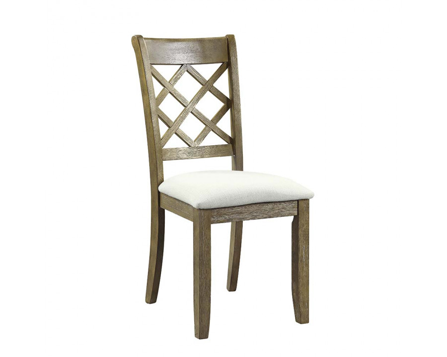 ACME - Karsen Side Chair (Set of 2) in Beige Linen/Rustic Oak