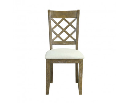 ACME - Karsen Side Chair (Set of 2) in Beige Linen/Rustic Oak