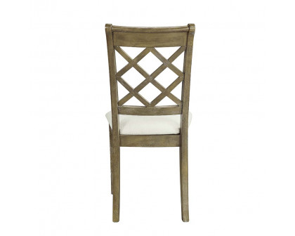 ACME - Karsen Side Chair (Set of 2) in Beige Linen/Rustic Oak