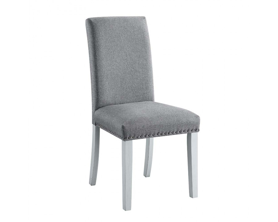 ACME - Lanton Side Chair (Set of 2) in Gray Linen/Antique White