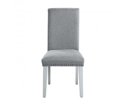 ACME - Lanton Side Chair (Set of 2) in Gray Linen/Antique White