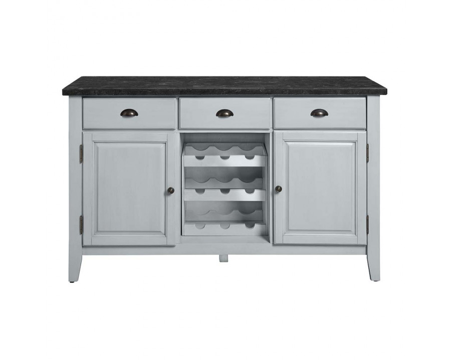 ACME - Lanton Server in Natural Marble/Antique White