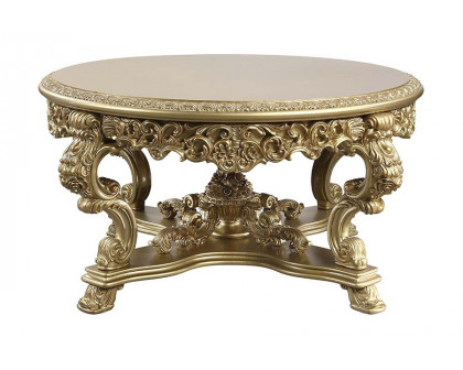 ACME - Bernadette Round Dining Table in Gold