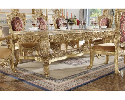 ACME - Bernadette Dining Table in Gold