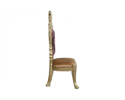 ACME - Bernadette Side Chair (Set-2) in Pattern/Gold