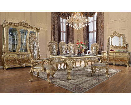 ACME - Cabriole Dining Table in Gold