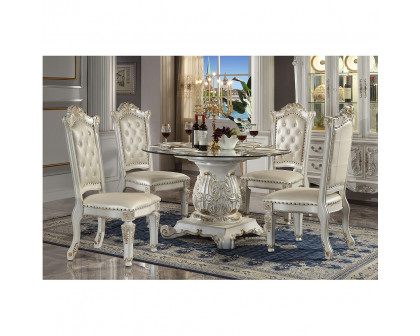 ACME - Vendome Round Dining Table with Pedestal Base in Antique Pearl (DN01524)