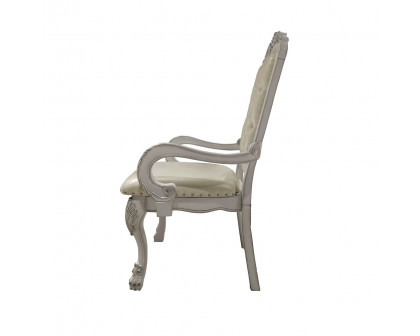 ACME Dresden Arm Chair (Set of 2) - Synthetic/Bone White (DN01697)