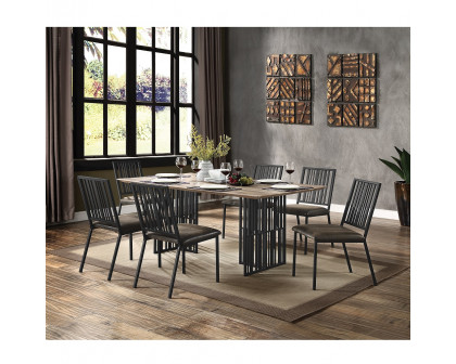 ACME - Zudora Dining Table in Antique Oak/Black (DN01757)