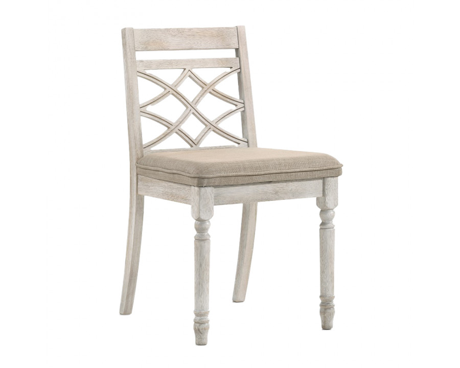 ACME - Cillin Side Chair (Set of 2) in Walnut/Antique White