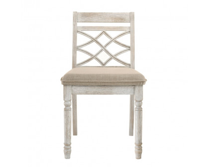 ACME - Cillin Side Chair (Set of 2) in Walnut/Antique White