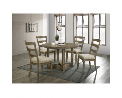 ACME - Parfield Round Dining Table in Weathered Oak