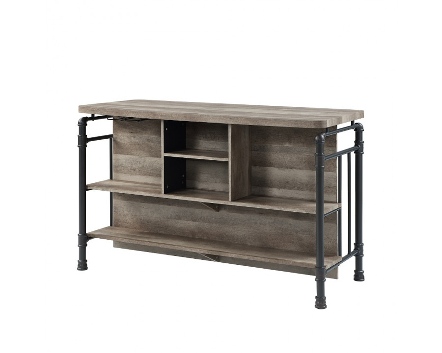 ACME - Edina Counter Height Table in Antique Oak/Sandy Gray