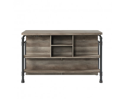 ACME - Edina Counter Height Table in Antique Oak/Sandy Gray