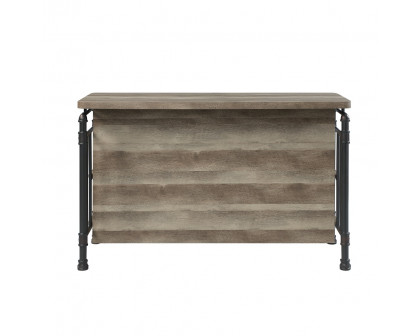 ACME - Edina Counter Height Table in Antique Oak/Sandy Gray