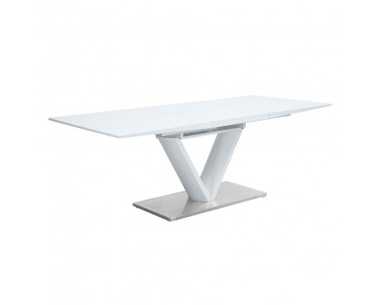 ACME - Gallegos Dining Table with Leaf in White High Gloss