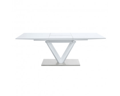 ACME - Gallegos Dining Table with Leaf in White High Gloss